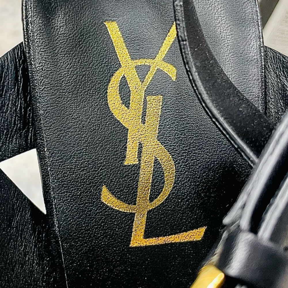 Yves Saint LaurentTribute Black Platform Heels Sandals 6.5 - Picture 2 of 10